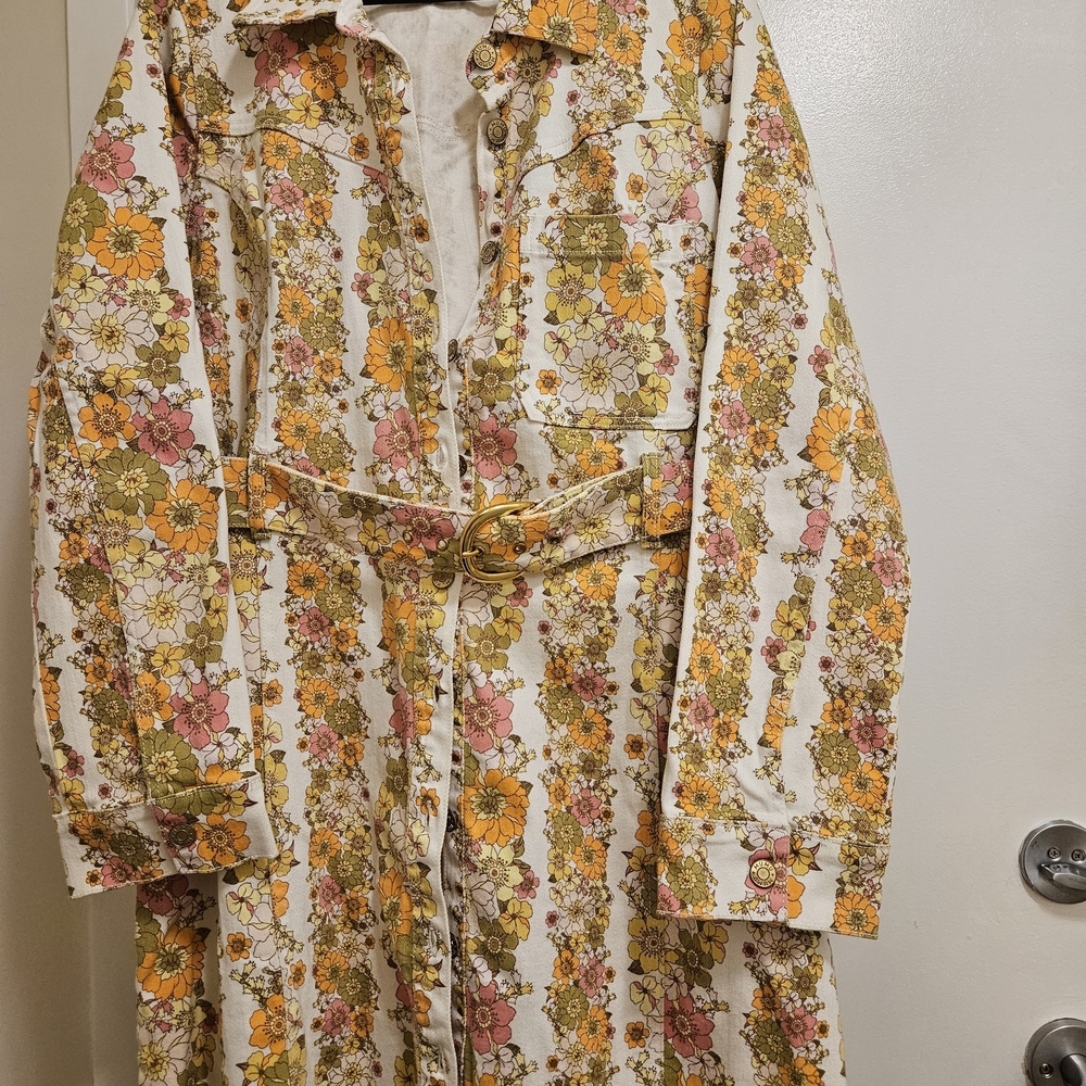 Show Me Your MuMu Floral Belted Dress - Orange, Pink, Green